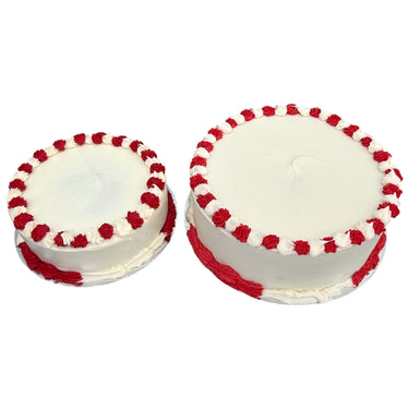 White and Raspberry Marble Mud Cakes