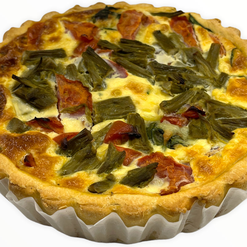 Family Spinach, Tomato & Asparagus Quiche